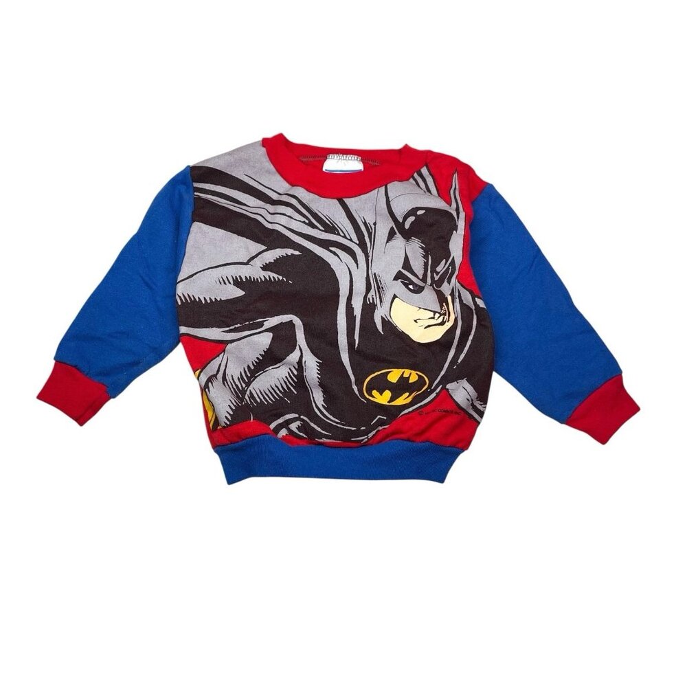 Vintage 1992 DC Comics Batman Toddler All Over Print Sweatshirt Size 2T